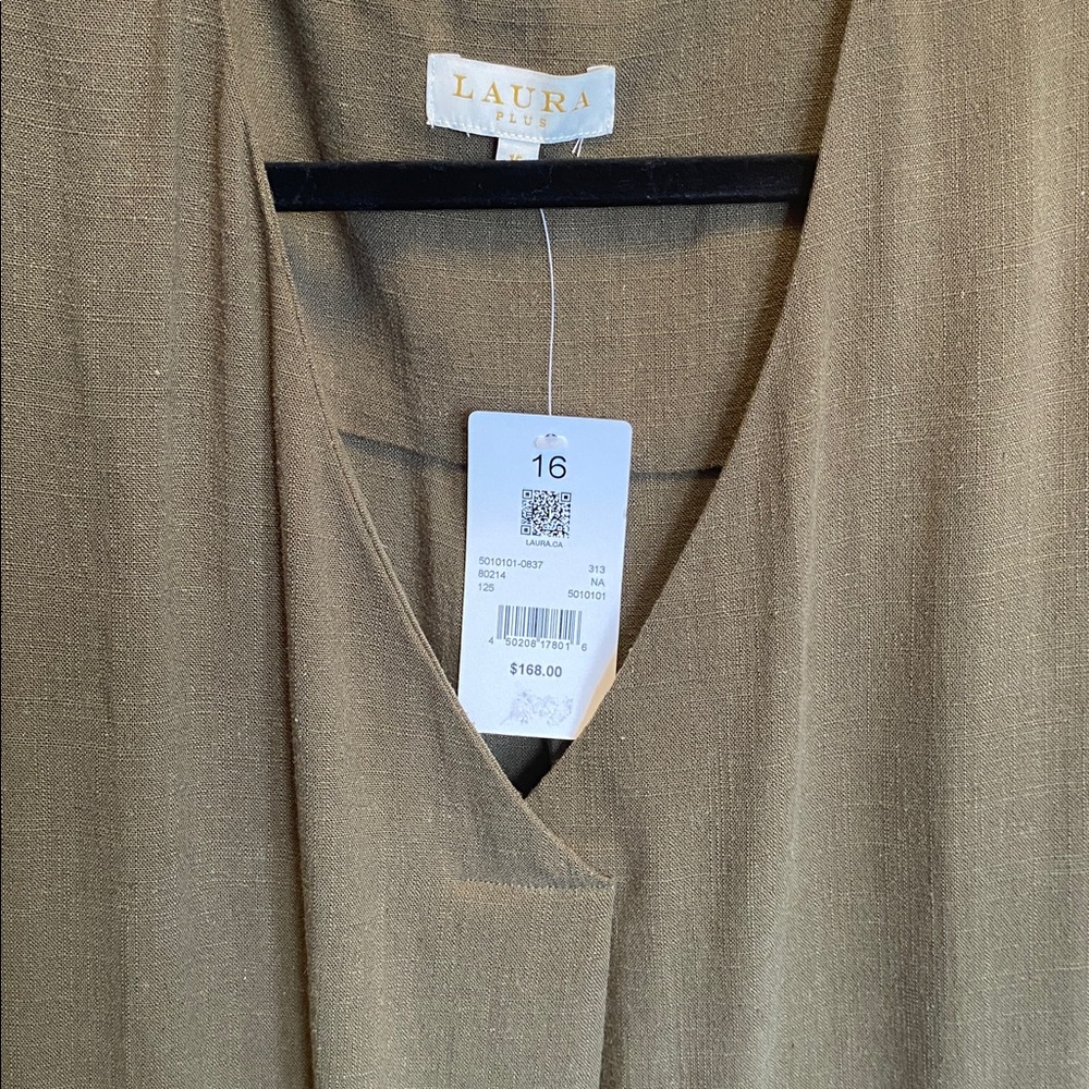 V-Neck Sleeveless Dress in Olive